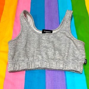 Sommer Ray SMR Medium Sweatshirt Sports Bra Heather Gray Fleece Gym Lounge Grey